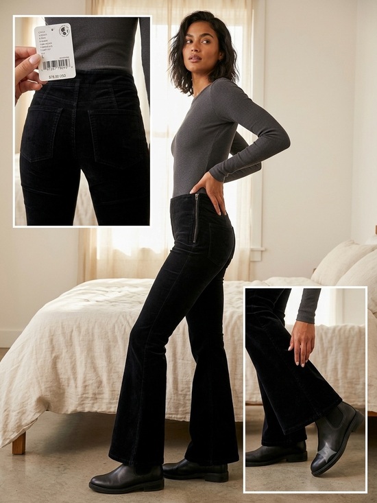 Free People Denim - Free people Black velvet Corduroy Pants LARGE